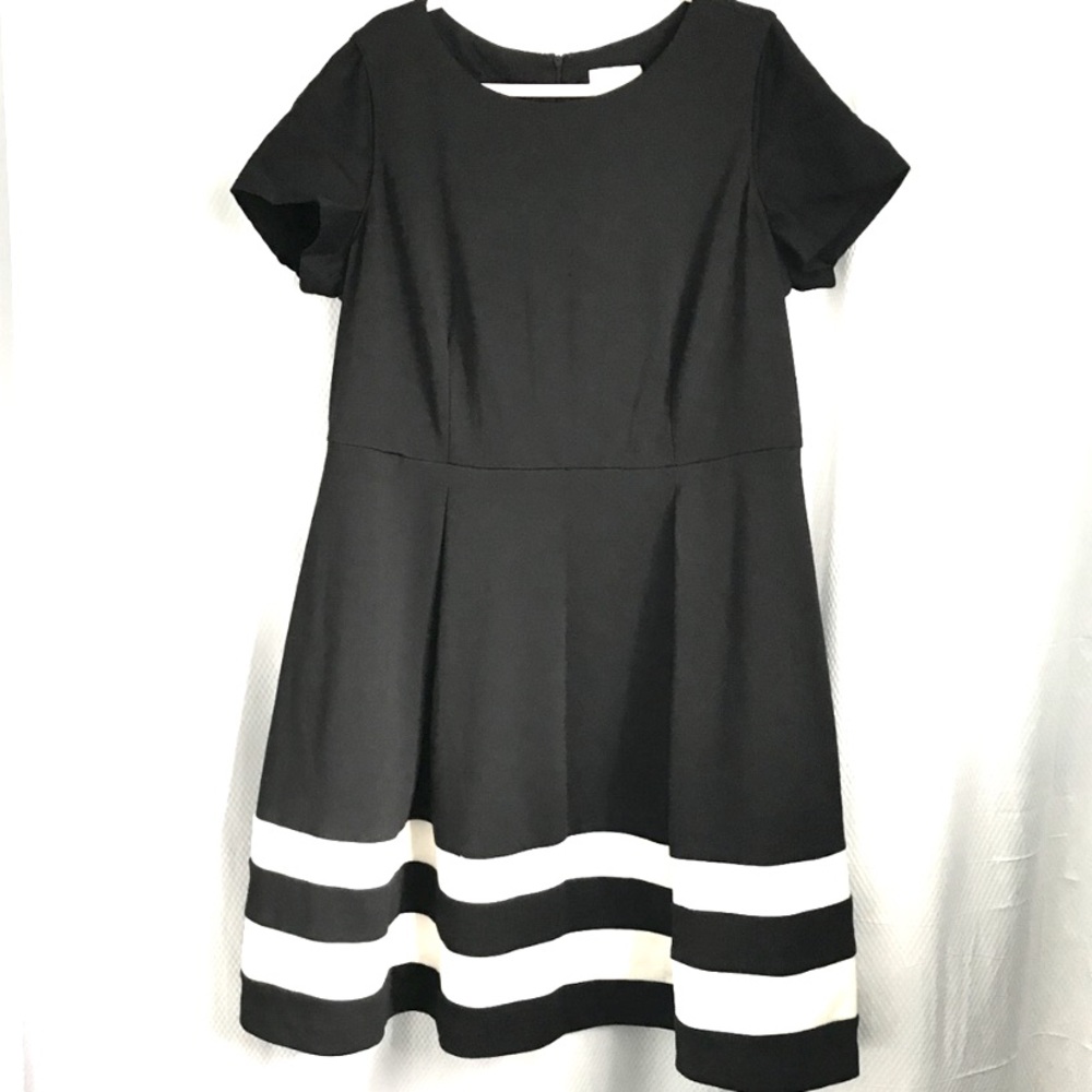 Calvin Klein Black and White Midi Dress
